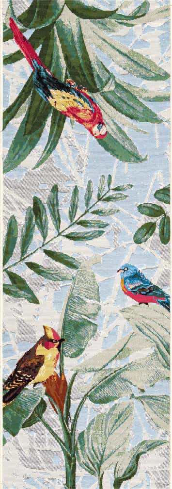 2' x 6' Easy-Clean Botanical Indoor / Outdoor Runner Rug