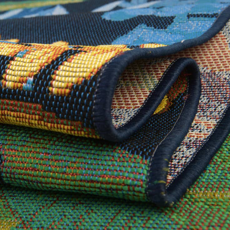 Detail image of 2' 7 x 11' Easy-Clean Botanical Indoor / Outdoor Runner Rug
