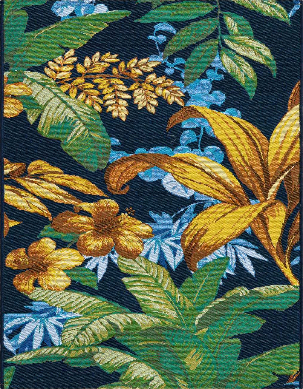 2' 7 x 5' 3 Easy-Clean Botanical Indoor / Outdoor Runner Rug