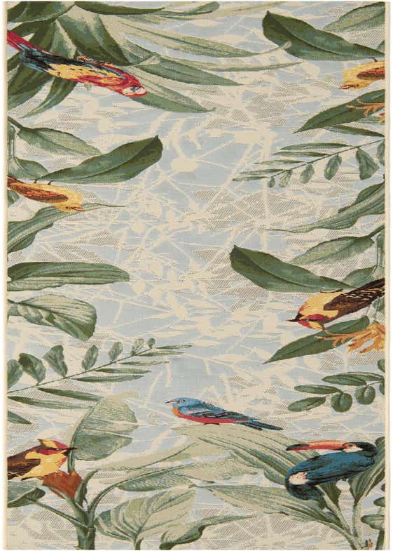 2' 7 x 10' Easy-Clean Botanical Indoor / Outdoor Runner Rug
