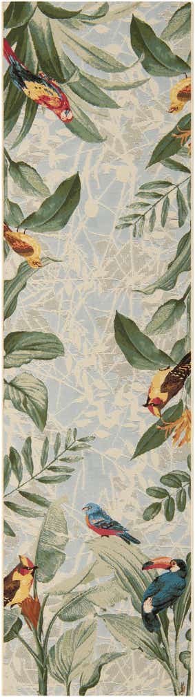 2' 7 x 10' Easy-Clean Botanical Indoor / Outdoor Runner Rug