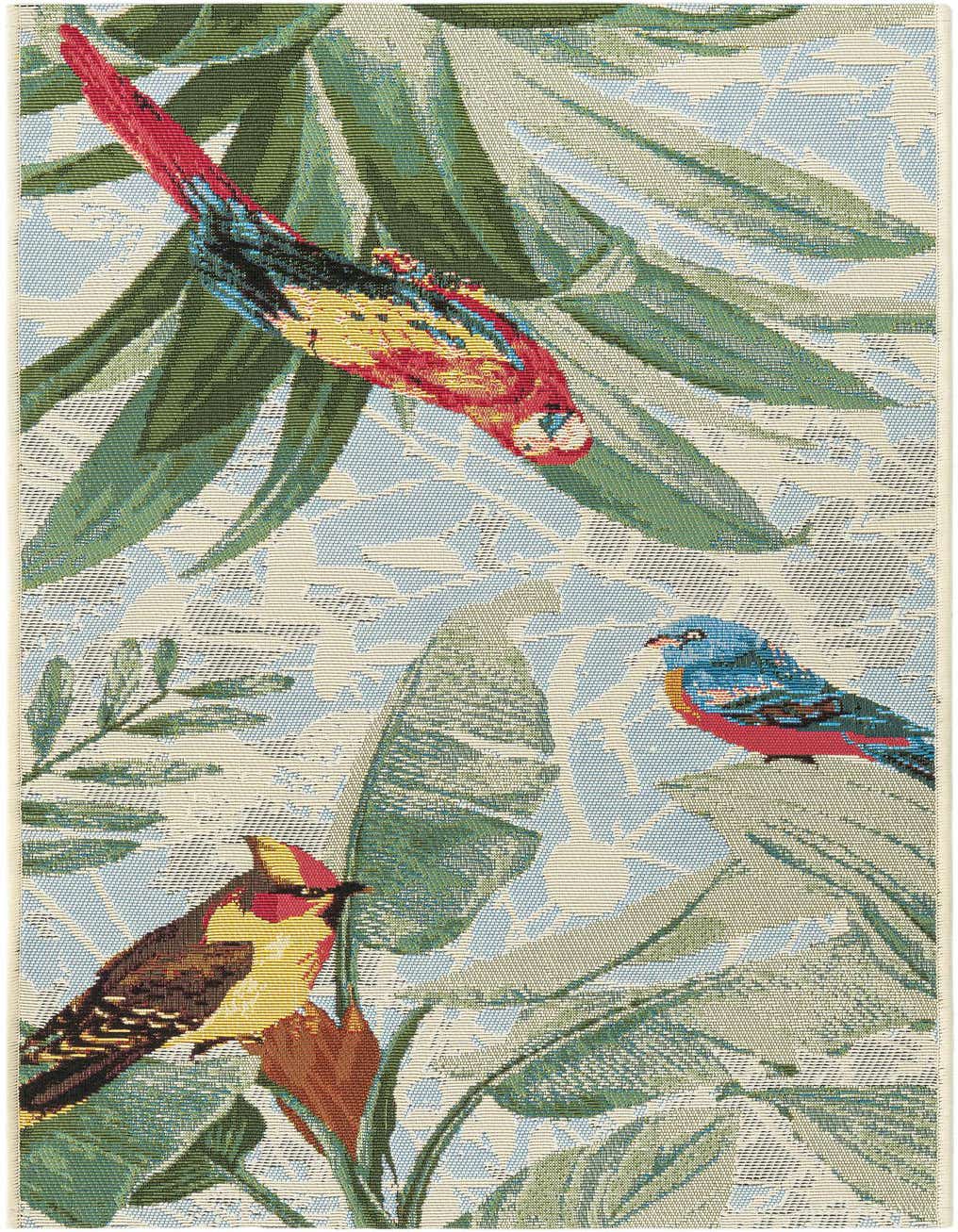 2' x 4' Easy-Clean Botanical Indoor / Outdoor Runner Rug