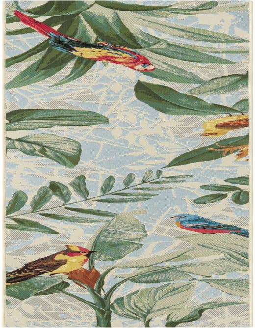 Detail image of 2' x 8' Easy-Clean Botanical Indoor / Outdoor Runner Rug