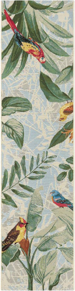 Detail image of 2' x 8' Easy-Clean Botanical Indoor / Outdoor Runner Rug