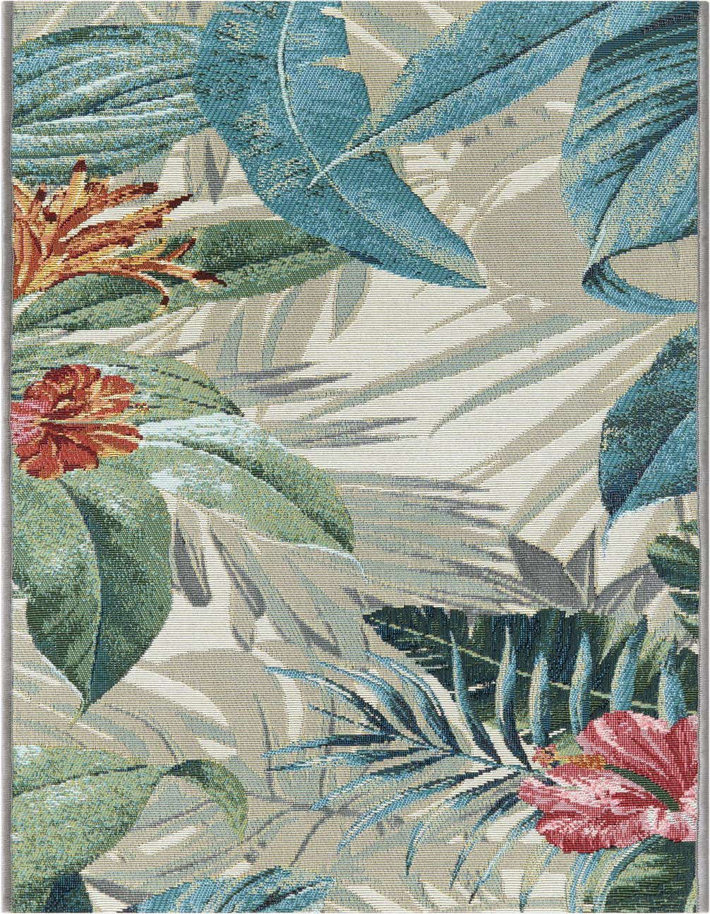 2' x 4' Easy-Clean Botanical Indoor / Outdoor Runner Rug