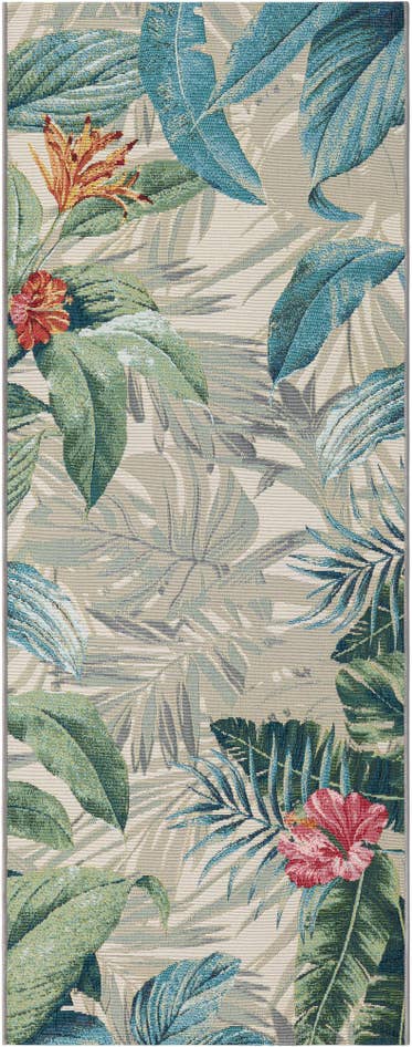 Detail image of 2' 7 x 7' Easy-Clean Botanical Indoor / Outdoor Runner Rug