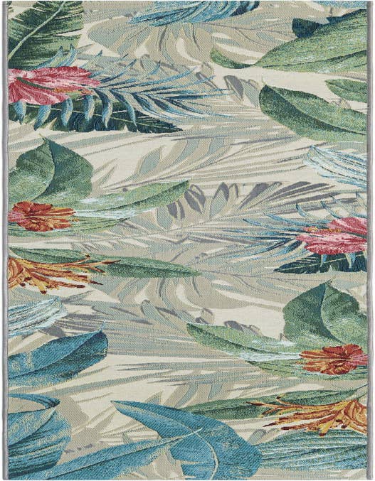 Detail image of 2' x 8' Easy-Clean Botanical Indoor / Outdoor Runner Rug