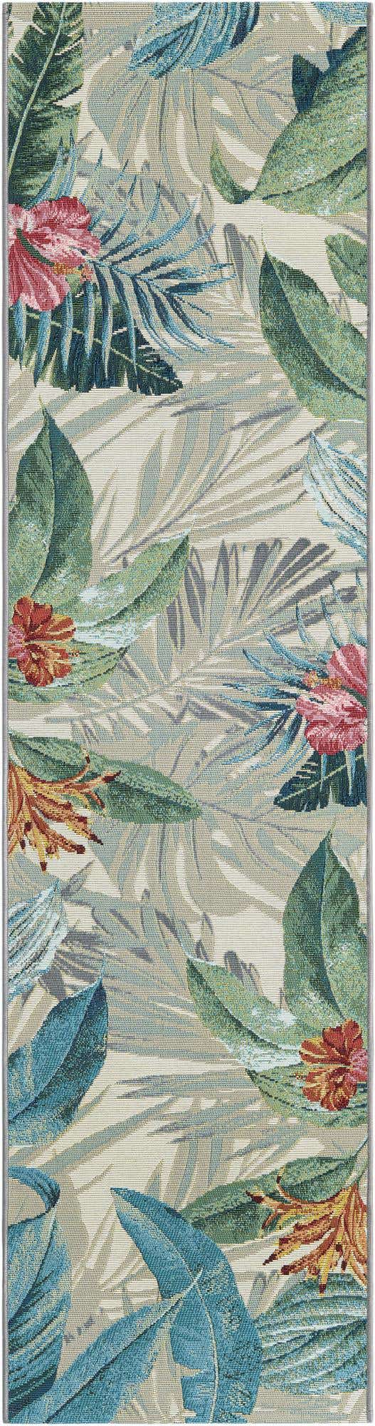 2' x 8' Easy-Clean Botanical Indoor / Outdoor Runner Rug