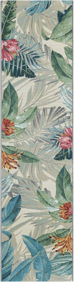 Detail image of 2' x 8' Easy-Clean Botanical Indoor / Outdoor Runner Rug