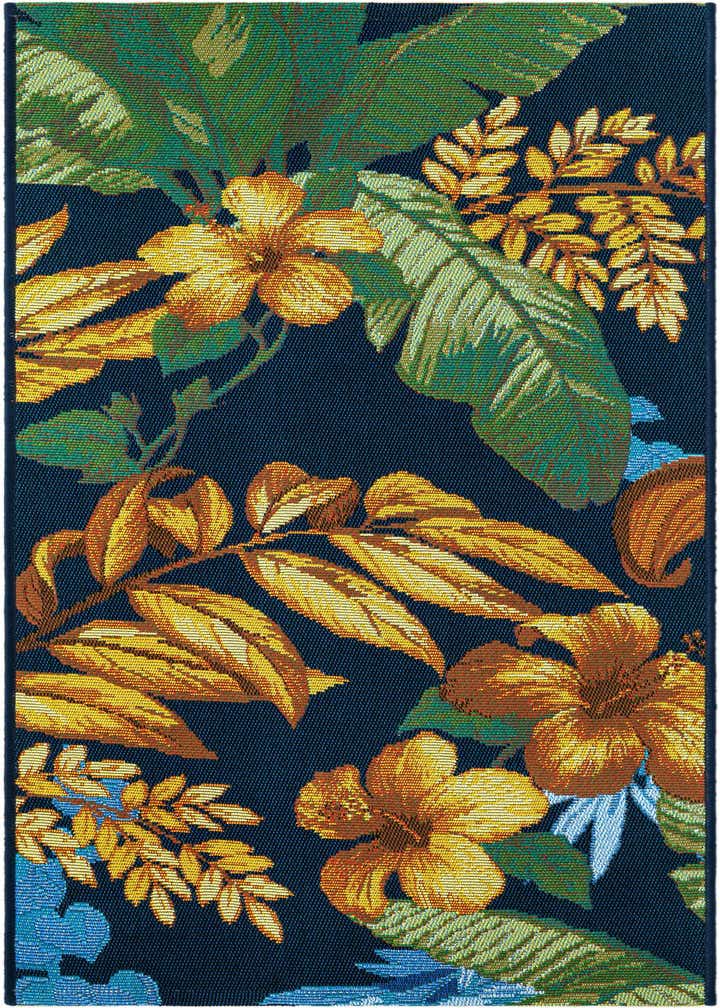 2' x 4' Easy-Clean Botanical Indoor / Outdoor Runner Rug