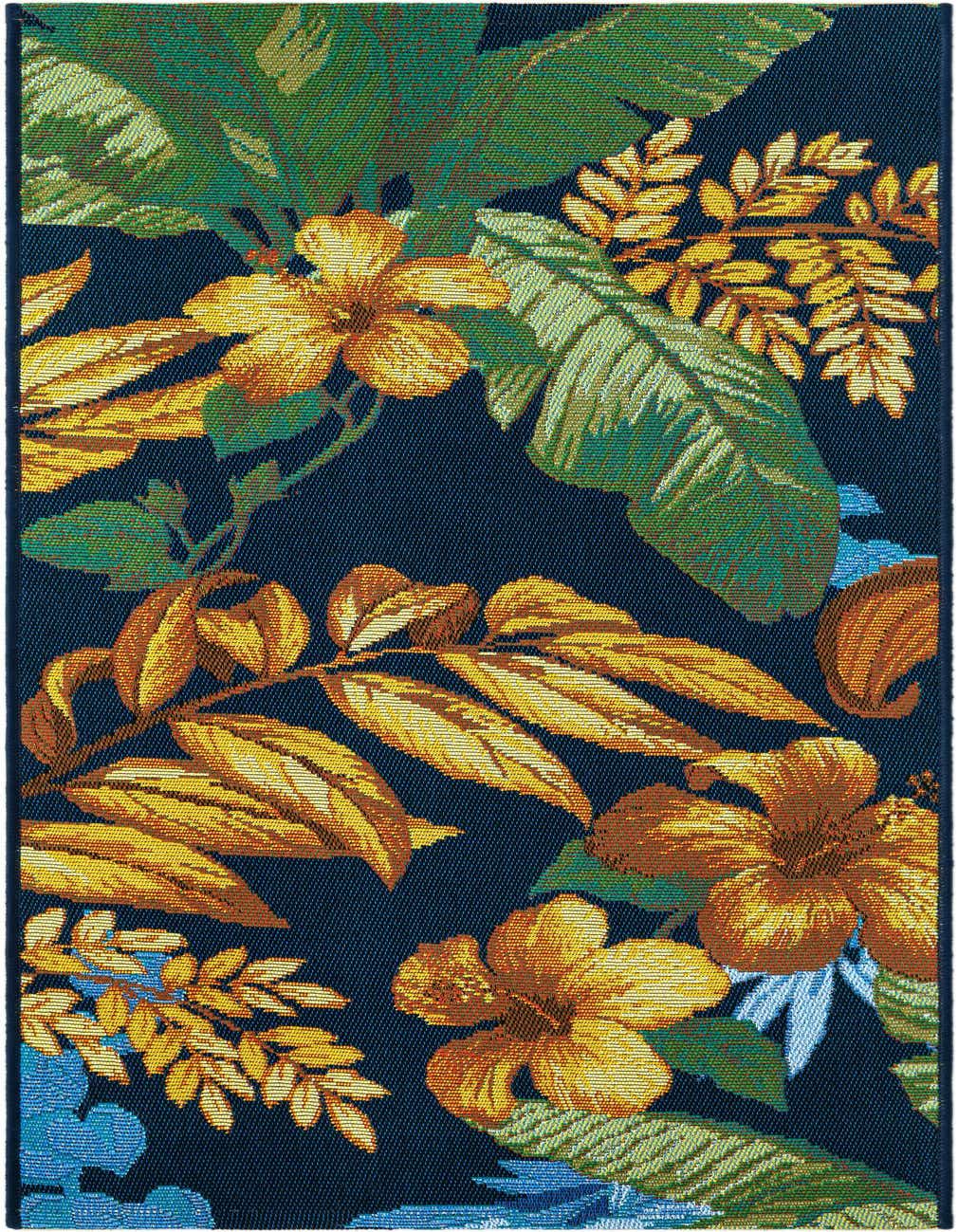 2' x 4' Easy-Clean Botanical Indoor / Outdoor Runner Rug