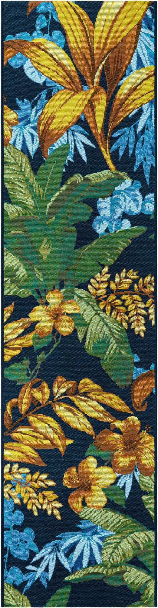 2' x 8' Easy-Clean Botanical Indoor / Outdoor Runner Rug