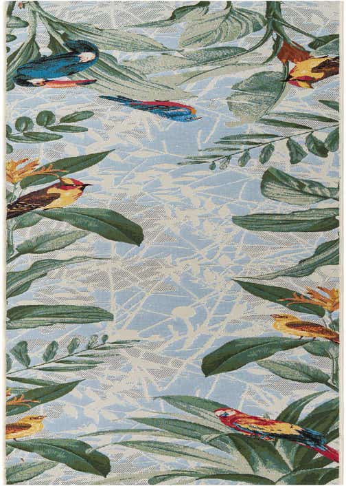 2' 7 x 11' Easy-Clean Botanical Indoor / Outdoor Runner Rug