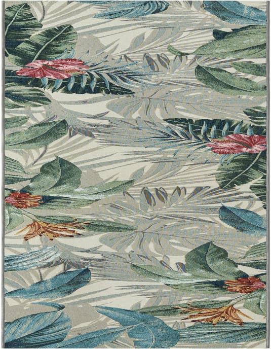 Detail image of 2' 7 x 11' Easy-Clean Botanical Indoor / Outdoor Runner Rug