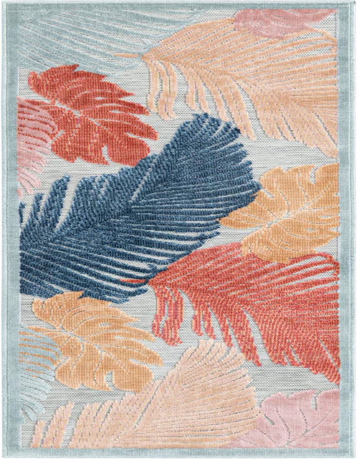 Detail image of 2' 2 x 5' 3 Easy-Clean Botanical Indoor / Outdoor Runner Rug