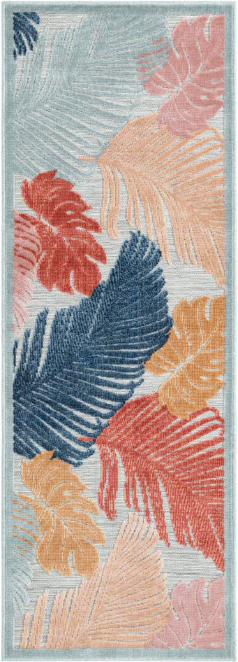 Detail image of 2' 2 x 6' Easy-Clean Botanical Indoor / Outdoor Runner Rug