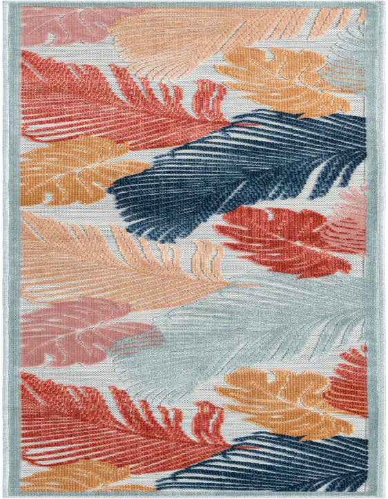 Detail image of 2' 2 x 8' Easy-Clean Botanical Indoor / Outdoor Runner Rug