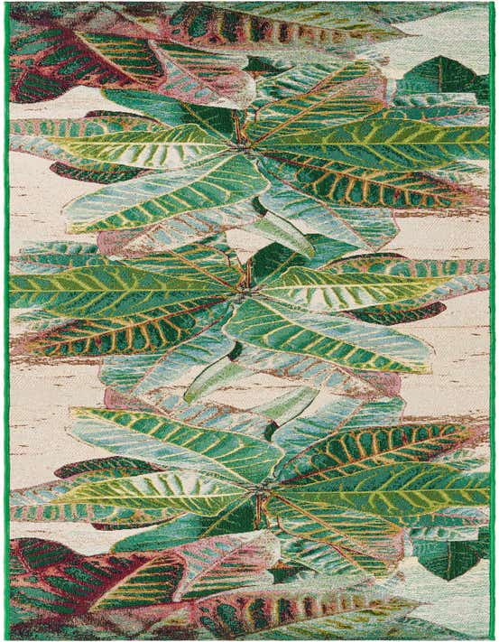 2' 7 x 10' Easy-Clean Botanical Indoor / Outdoor Runner Rug