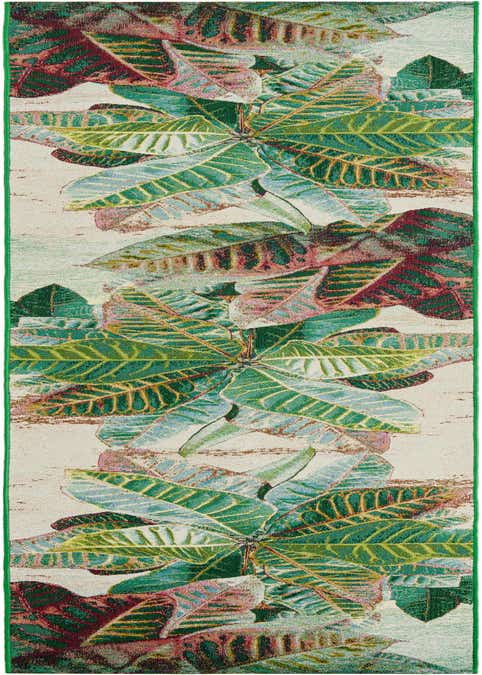 2' 7 x 12' Easy-Clean Botanical Indoor / Outdoor Runner Rug