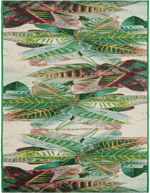 Detail image of 2' 7 x 12' Easy-Clean Botanical Indoor / Outdoor Runner Rug
