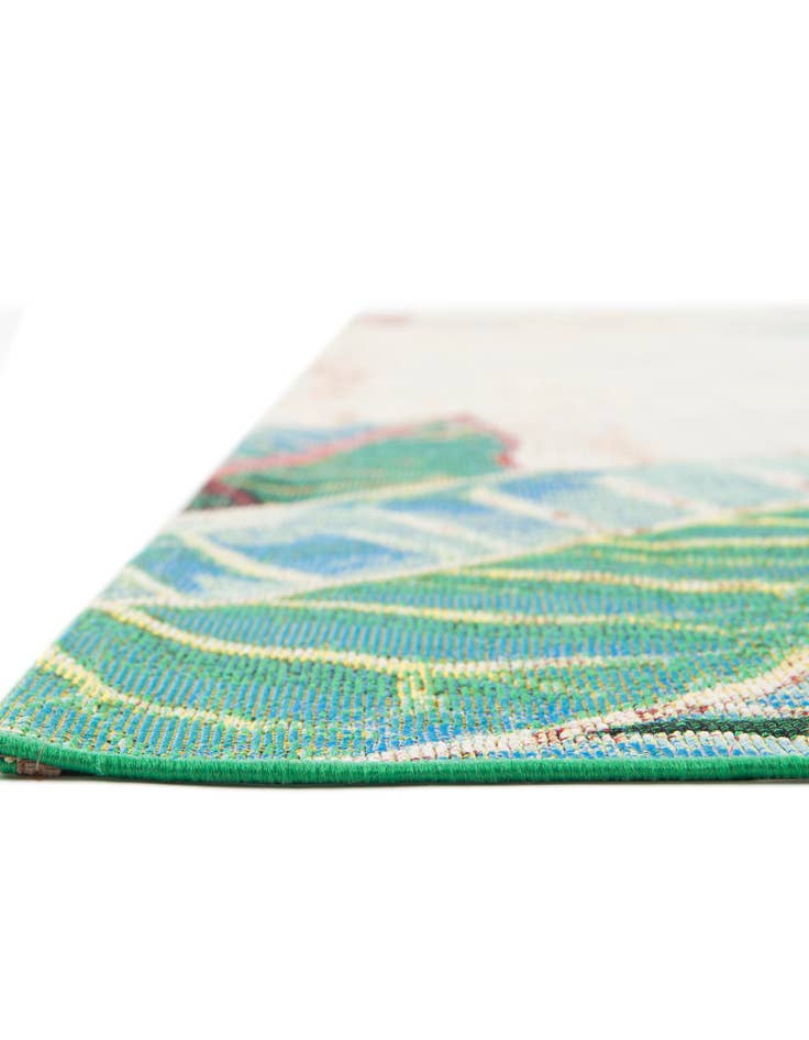 Detail image of 2' x 8' Easy-Clean Botanical Indoor / Outdoor Runner Rug