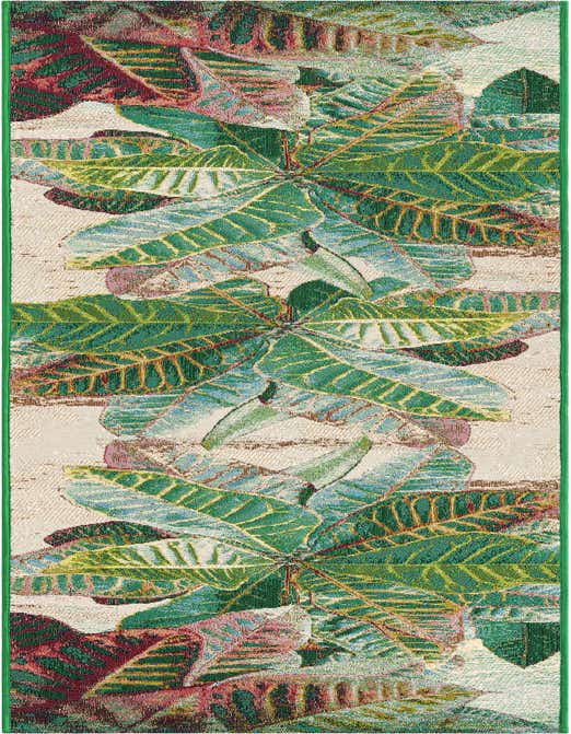 2' x 8' Easy-Clean Botanical Indoor / Outdoor Runner Rug