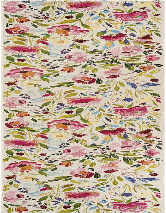2' 7 x 10' Easy-Clean Botanical Indoor / Outdoor Runner Rug
