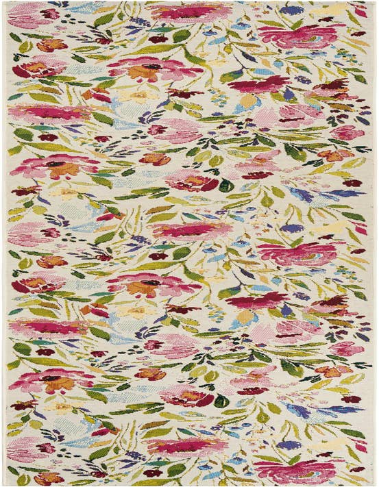 Detail image of 2' 7 x 10' Easy-Clean Botanical Indoor / Outdoor Runner Rug