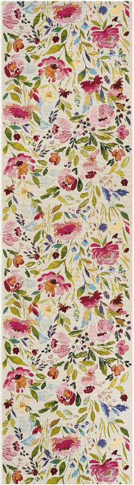 Detail image of 2' 7 x 10' Easy-Clean Botanical Indoor / Outdoor Runner Rug