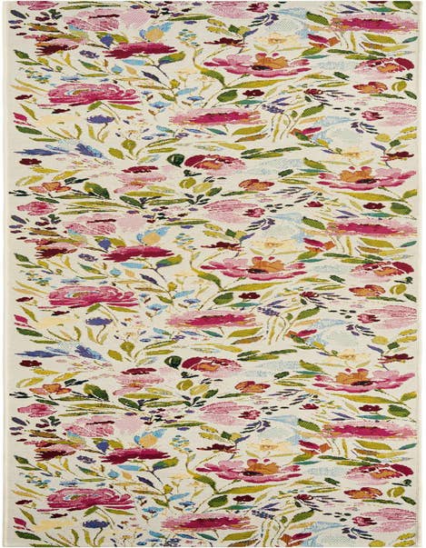 Detail image of 2' 7 x 12' Easy-Clean Botanical Indoor / Outdoor Runner Rug