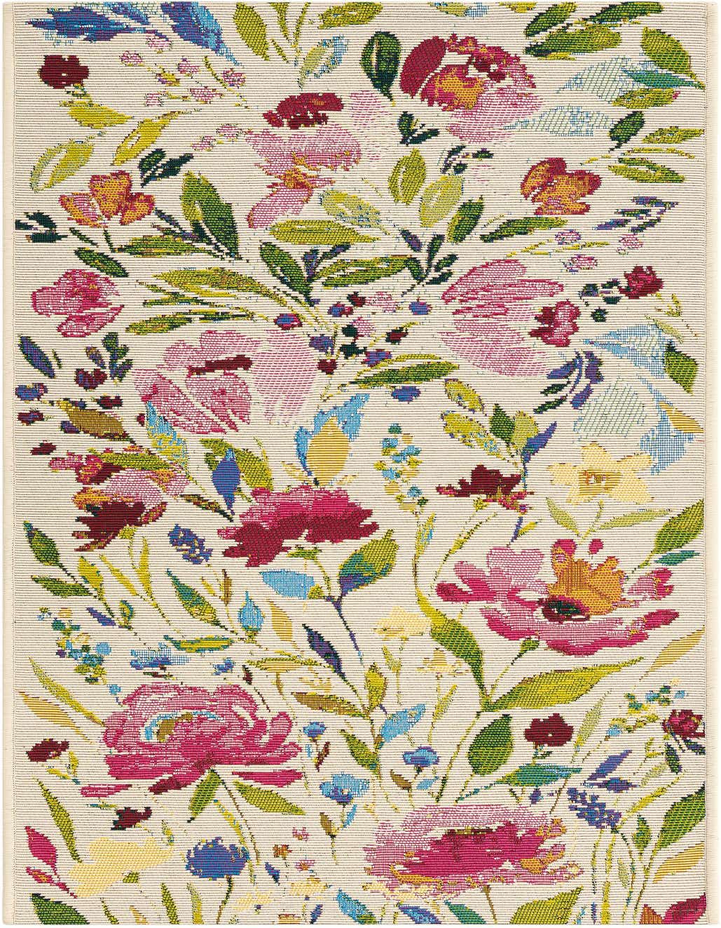 2' x 4' Easy-Clean Botanical Indoor / Outdoor Runner Rug