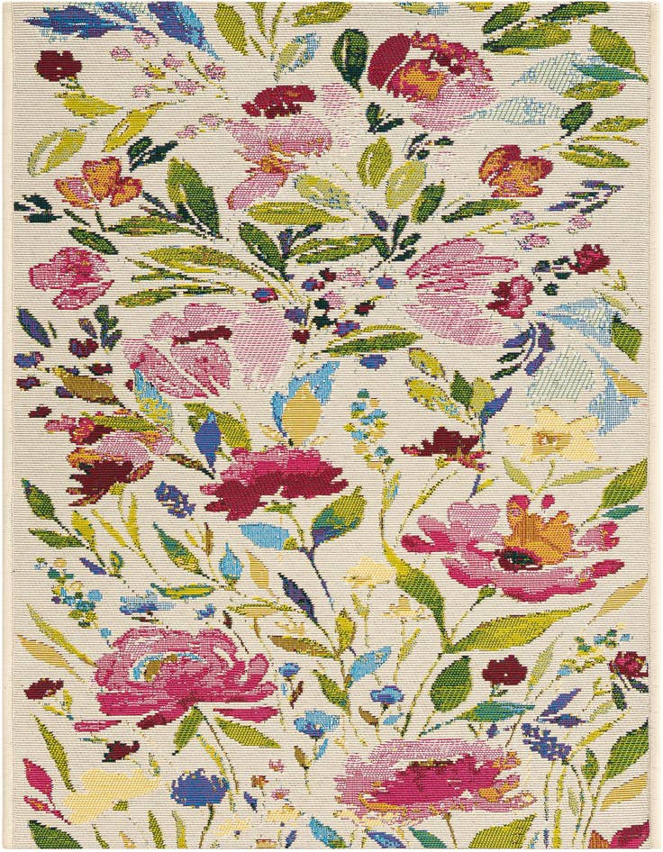 Detail image of 2' x 4' Easy-Clean Botanical Indoor / Outdoor Runner Rug