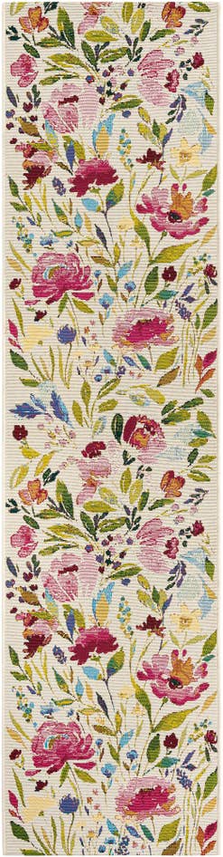 Detail image of 2' x 8' Easy-Clean Botanical Indoor / Outdoor Runner Rug