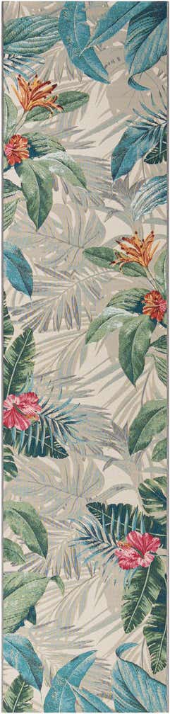 2' 7 x 12' Easy-Clean Botanical Indoor / Outdoor Runner Rug