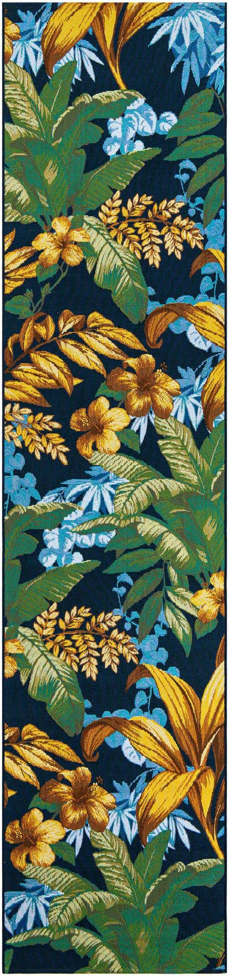 2' 7 x 12' Easy-Clean Botanical Indoor / Outdoor Runner Rug