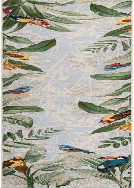 2' 7 x 12' Easy-Clean Botanical Indoor / Outdoor Runner Rug