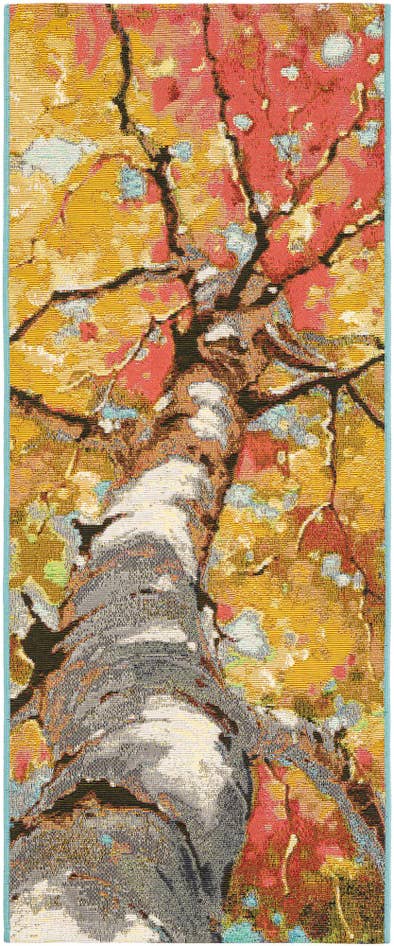Detail image of 2' x 5' 1 Easy-Clean Botanical Indoor / Outdoor Runner Rug