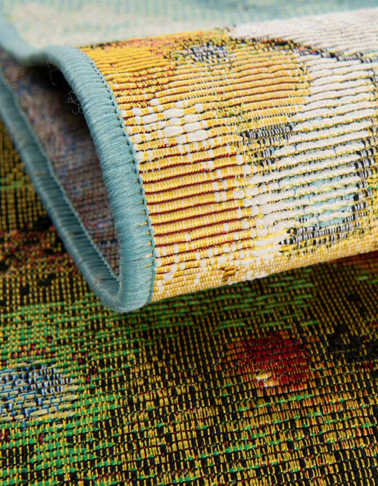 Detail image of 2' x 8'  Washable Botanical Indoor / Outdoor Runner Rug