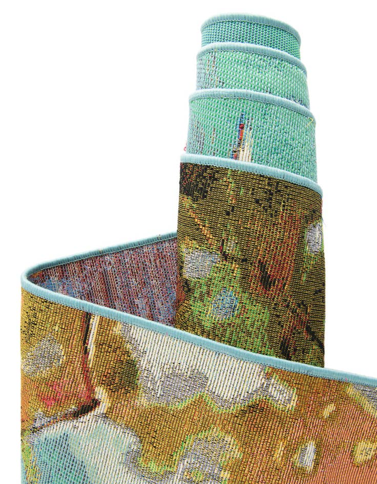 Detail image of 2' x 8'  Washable Botanical Indoor / Outdoor Runner Rug