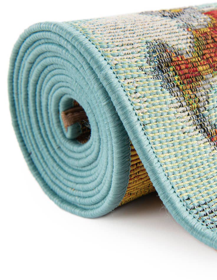 Detail image of 2' x 8'  Washable Botanical Indoor / Outdoor Runner Rug