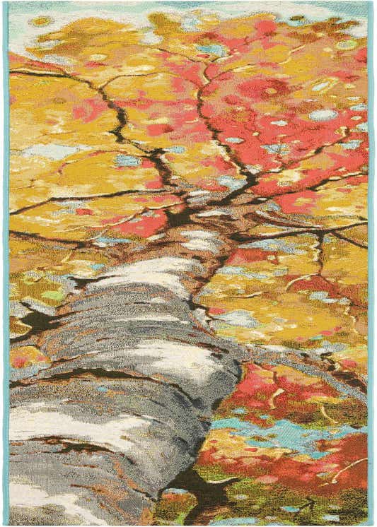 2' x 8' Easy-Clean Botanical Indoor / Outdoor Runner Rug