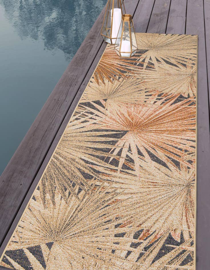 Detail image of 2' 7 x 10' Easy-Clean Botanical Indoor / Outdoor Runner Rug