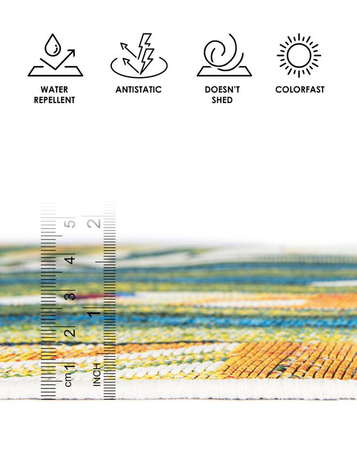 Detail image of 2' 7 x 10'  Washable Botanical Indoor / Outdoor Runner Rug