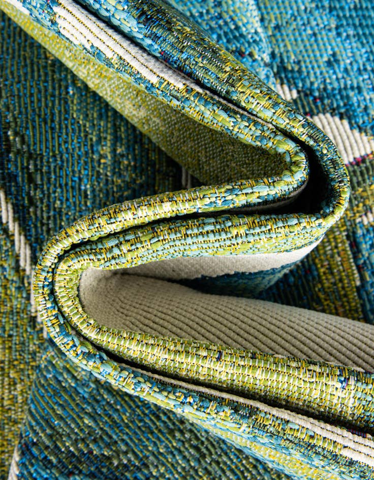 Detail image of 2' 7 x 10'  Washable Botanical Indoor / Outdoor Runner Rug