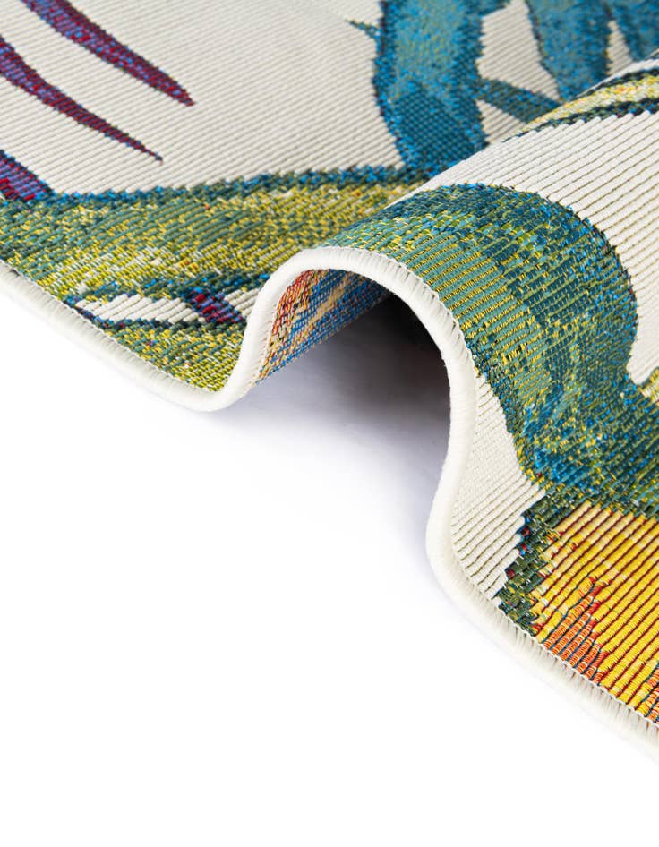 Detail image of 2' 7 x 10'  Washable Botanical Indoor / Outdoor Runner Rug