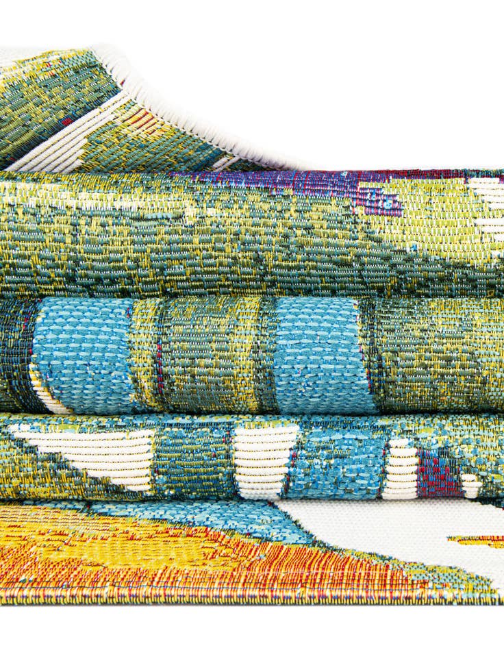 Detail image of 2' 7 x 10'  Washable Botanical Indoor / Outdoor Runner Rug