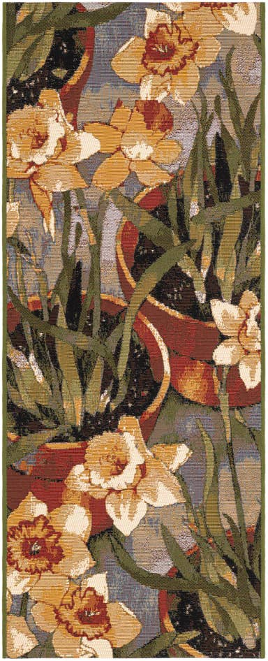 Detail image of 2' x 5' Easy-Clean Botanical Indoor / Outdoor Runner Rug