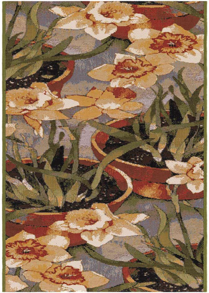 2' x 6' Easy-Clean Botanical Indoor / Outdoor Runner Rug