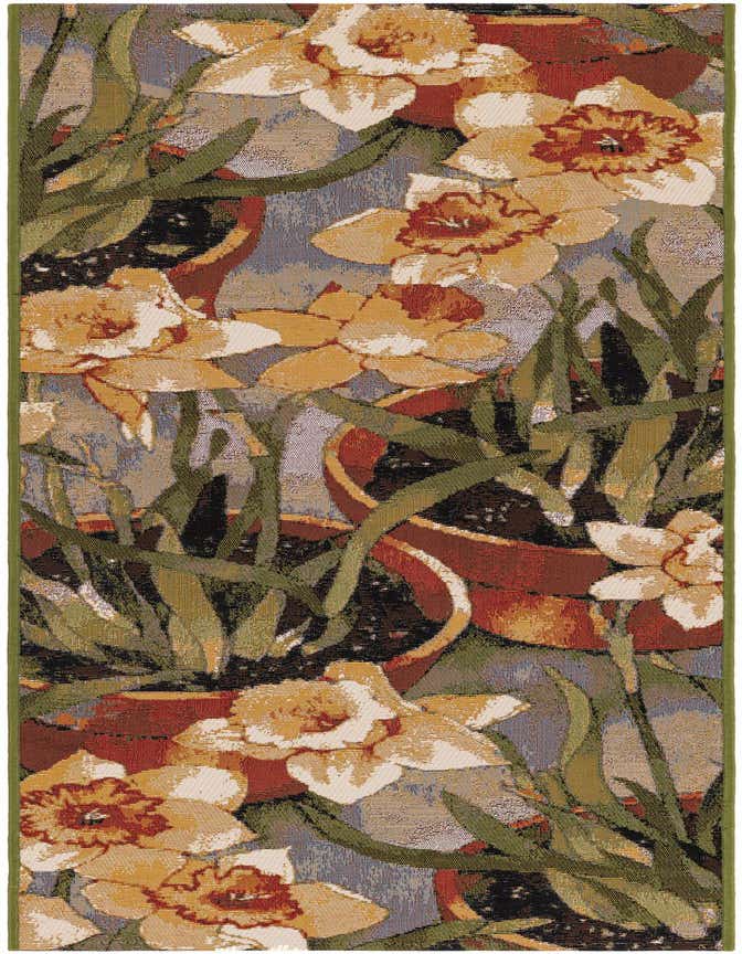 2' x 6' Easy-Clean Botanical Indoor / Outdoor Runner Rug