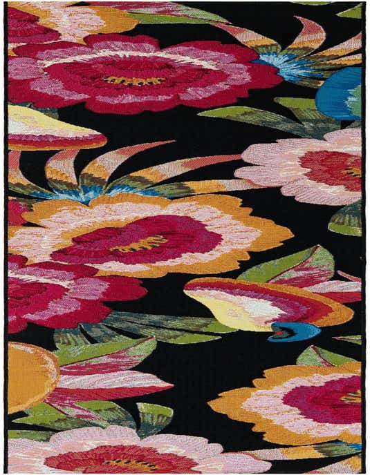 2' 7 x 10' Easy-Clean Botanical Indoor / Outdoor Runner Rug